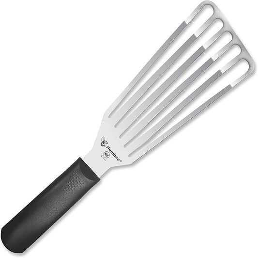 9 Inches Fish Turner, Slotted Fish Spatula Dishwasher Safe NSF (Left Hand), Shovel Black