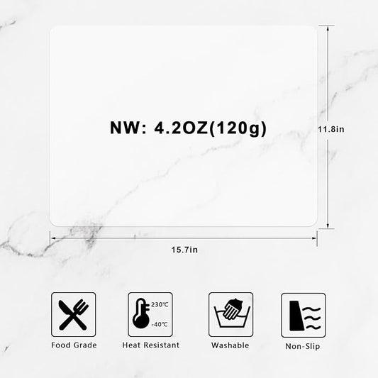 Silicone Placemats, Food-Grade Non-Slip Waterproof, Dining, Countertop Protector, Kitchen Counter Mat, Heat Resistant, Baking mat Dishwasher Safe