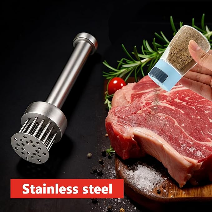 Meat Tenderizer Tool, 304 Stainless Steel Meat Mallet with 21 Ultra-Sharp Tenderizer Needles for Tenderizing Beef, Turkey, Chicken, Steak, Dishwasher Safe