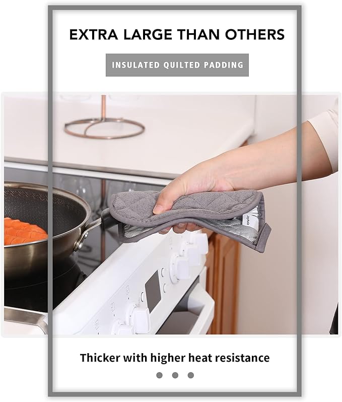 Joyhalo 6 Pack Pot Holders for Kitchen Clearance | Cotton Oven Holder with Great Heat Resistance, Potholders Sets for Kitchen, Countertops, Hot Pots and Pans, Dark Grey