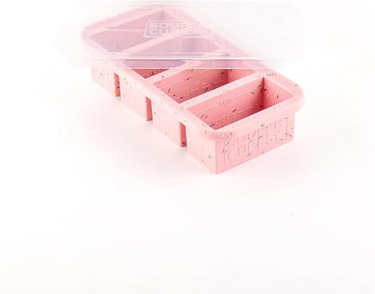 Souper Cubes 1 Cup Silicone Freezer Trays with Lids, Cotton Candy, 1-Pack | 100% Platinum-Cured Silicone Freezer Cube, Oven and Microwave Safe, Perfect for Freezing Soup, Rice, Protein, Grains and More