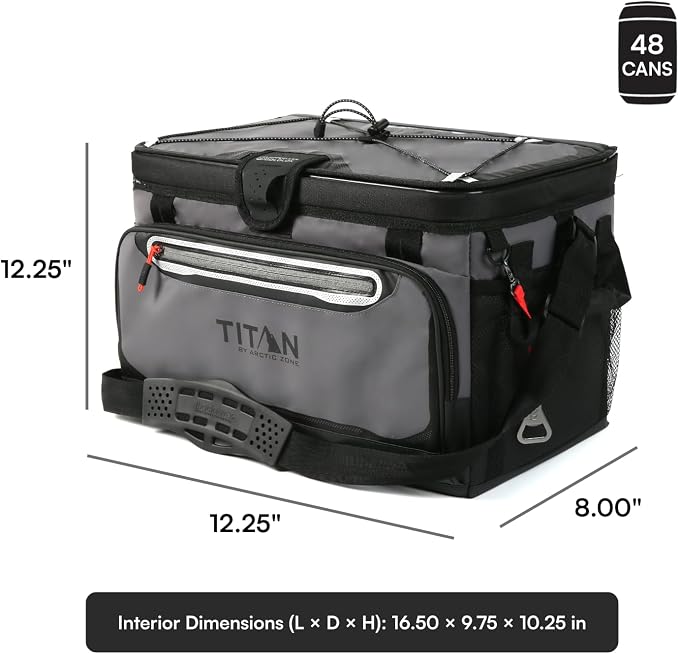 Titan by Arctic Zone Deep Freeze Cooler - Zipperless Hardbody Cooler - Deep Freeze Insulation, HardBody Liner, and SmartShelf