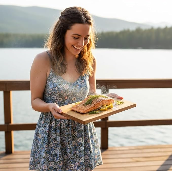 12pk Cedar Planks for Grilling Salmon,11"x 5" Better Smoking, Add Smoky Flavor to Salmon, Veggies, Restaurant Quantity