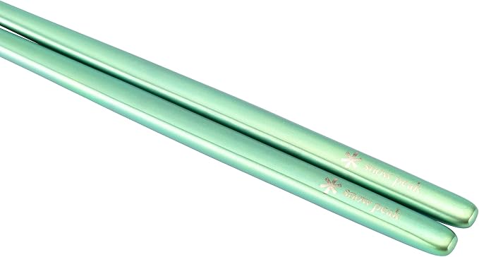 Snow Peak Titanium Chopsticks - Essential & Durable Camping Cutlery - Titanium Chopsticks with Carry Case for Convenient Storage & Packing - Utensils for Camping, HIking & Home - Green