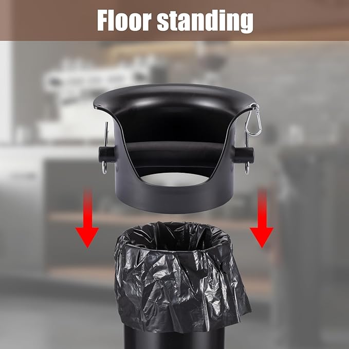 18L Coffee Knock Box Large Capacity Floor, Espresso Grounds Bin | Large Capacity Floor, with Brush, Towel & 25 Bags for Coffee Shops/Bars/Home (35×9.8×9.6in)