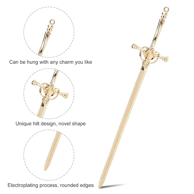 WEBEEDY 4 PCS Sword Hair Pins Metal Sword Hair Sticks for Buns, Chinese Style Hair Chopsticks Vintage Hair Stick Pins Accessories for Women Long Thick Hair Daily Wear Christmas Unique Gift (4 Color)
