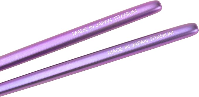 Snow Peak Titanium Chopsticks - Essential & Durable Camping Cutlery - Titanium Chopsticks with Carry Case for Convenient Storage & Packing - Utensils for Camping, HIking & Home - Purple