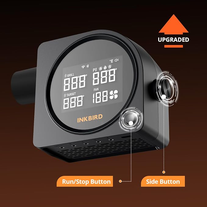 5G Wi-Fi & Bluetooth BBQ Temperature Controller, | INKBIRD Automatic Smoker Fan with LCD Screen for Ceramic Smokers, BGE, WSM, 5 Probes