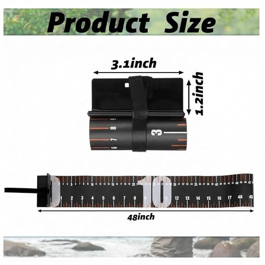 VioraWhite 2 Pcs 48 Inch Fishing Ruler Fishing Measuring Tape with Bump Board Waterproof Portable Roll up Fish Measuring Board Device Tool for Crappie Tuna Shark Swordfish