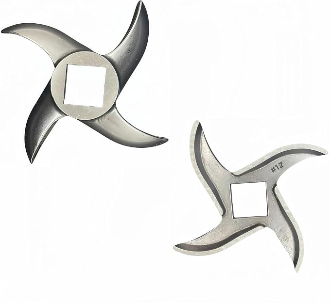 #12 Meat Grinder Blade Premium Stainless Steel Knife Cutter Replacement for Grinders,Meat Grinder Blades Replacement Parts,Please check the size and shape(2 Pcs)