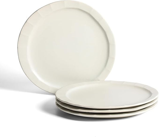 Stone Lain Oasis 4-Piece Dinner Plate Set Stoneware, White
