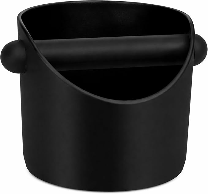 Coffee Knock Box, 5.5 Inch Espresso Knock Box with Removable Rubber Knock Bar and Non-Slip Base, Compact Coffee Grounds Container for Home Barista