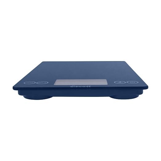 Escali Arti Glass Food Scale Digital Countertop Kitchen, Baking and Cooking Scale with Nutrition and Calorie Counter, 15-Pound Capacity, 9" x 6.5" x .75", Blue Mirage