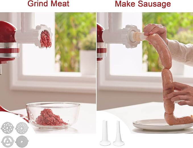 Attachment For KitchenAid Stand Mixer, Meat Grinder Attachment, Grey