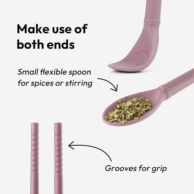 Carrotez Silicone Cooking Chopsticks, Long (12 inch) Reusable Chopsticks for Cooking, Heat Resistant, Non-Scratch, Gentle on Cookware, 1 pair - Dusty Pink