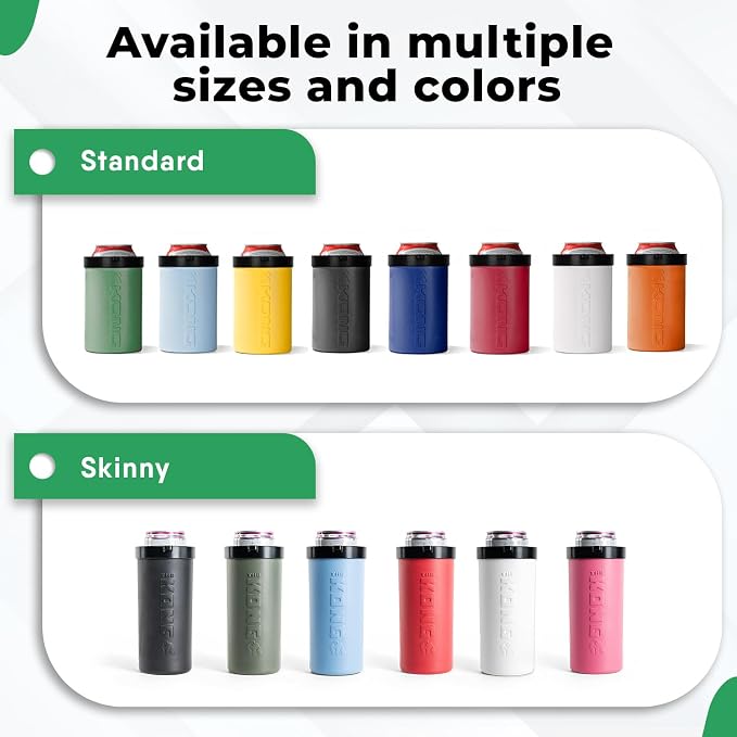The Kong 2.0 - A Portable Can or Bottle Cooler/Cup With A Detachable, Expandable, Hose To Funnel Your Drink (Green)