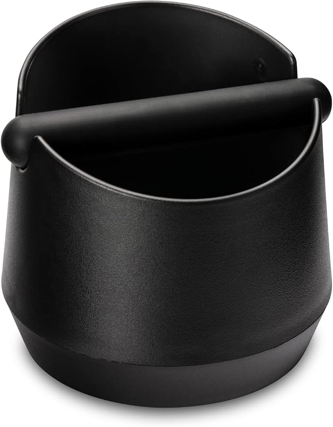 HOMEE 5.8 Inch Espresso Coffee Knock Box with Removable Knock Bar (Round) | Shock-absorbent espresso grounds knock box with Removable Knock Bar and Non-Slip Base for easy coffee ground disposal