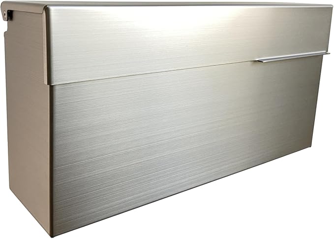 Stainless Steel Wall-Mount Outdoor Mailbox with Rain Cover | Large-Capacity Mailbox for Homes, Apartments & Offices with Secure Front Access & Weather-Resistant Design, Silver
