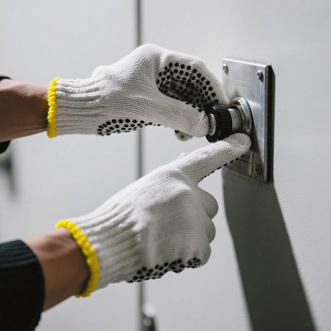 Unisex white cotton polyester knittedsafety gloves,suitable for gardening,warehouse,cooking work-12/36/240 pairs