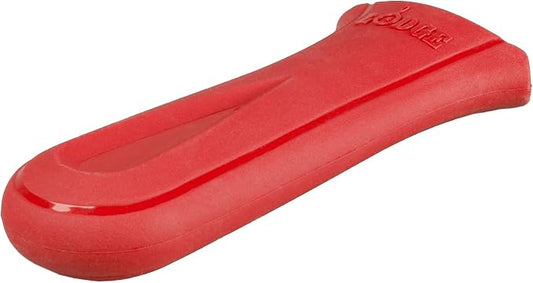 Lodge Deluxe Silicone Hot Handle Holder - Dishwasher Safe Hot Handle Holder Designed for Lodge Cast Iron Skillets 9 Inches+ w/Keyhole Handle - Reusable Heat Protection Up to 550° - Red
