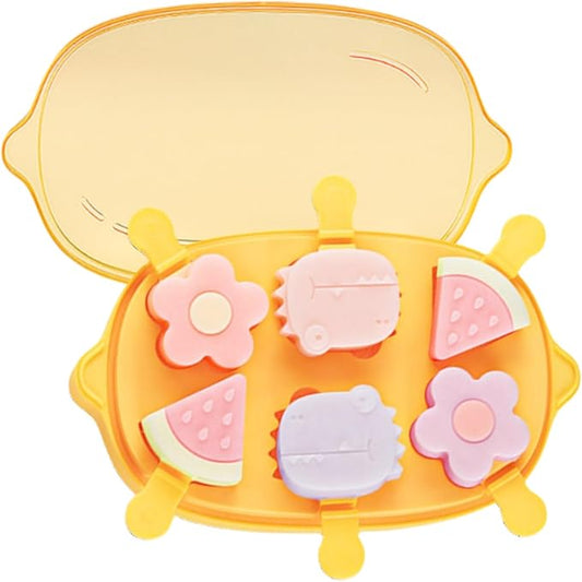 Lemon Popsicle Molds for Kids & Toddlers – Fun Mini Silicone Ice Pop Maker, Food Grade & Family Safe, Fruit Ice Cream Mold Set (Yellow-lemon(6 pieces))