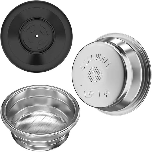 [1 Pack] 54mm Dual Wall Espresso Basket for Breville 2-Cup,Classic Series | 18-22g capacity. Compatible with Breville 54mm espresso machines, including Bambino, Barista Express, Pro & more