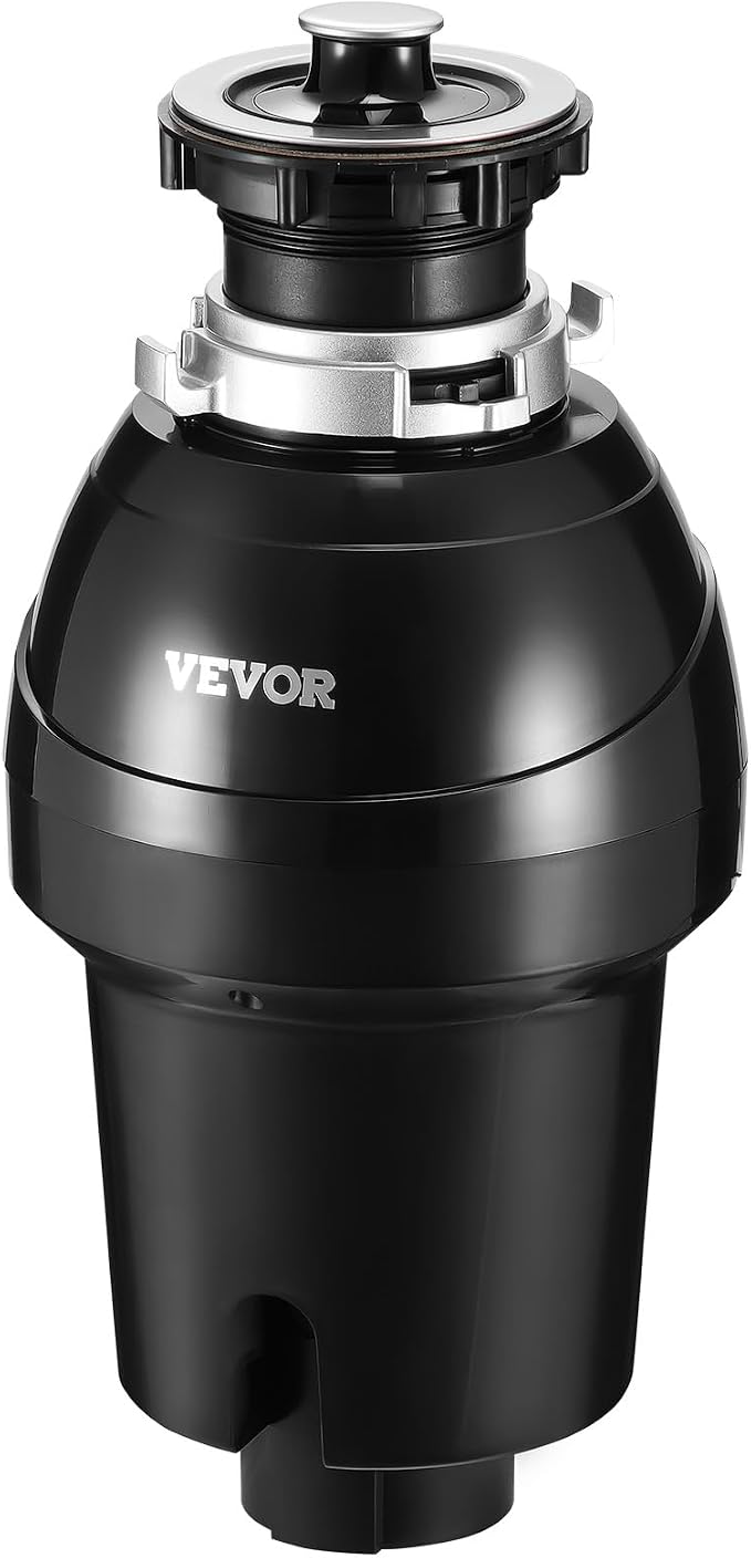 VEVOR Garbage Disposal, 1HP 3270RPM DC Motor, Continuous Feed Food Waste Sink Disposer, EZ Connect Food Waste Grinding System with Sound Reduction, Power Cord and Splash Guard, for Kitchen