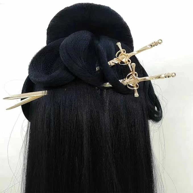 6PCS Hair Sticks for Buns,Hair Chopsticks,Sword Hair Pin,for Vintage Hair,Renaissance Chinese Hair Accessories,Metal Sword Hair Pins,Ancient Style Sword Hair Chopstick LINYUEARUI