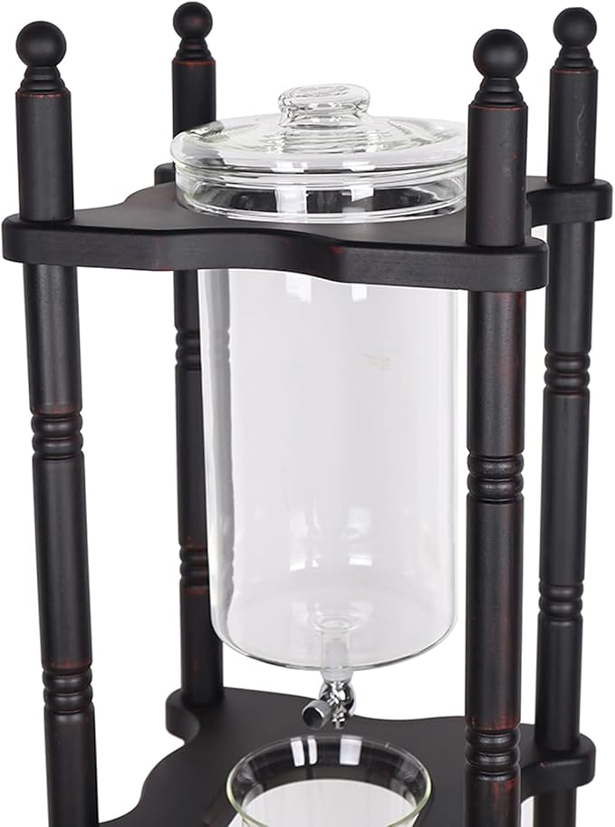 Large Capacity Cold Brew Tower Japanese Cold Brew Maker Glass Cold Brew Coffee Makers Drip Coled Coffee Tower Iced Tea Maker for Home Office Coffee Shop