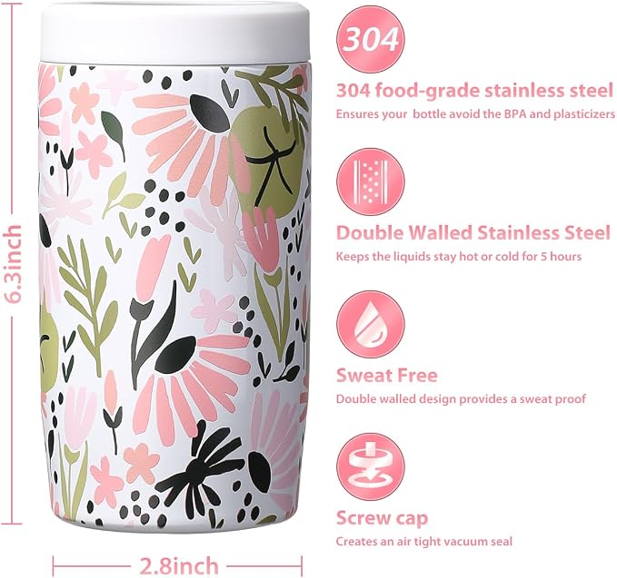 Morefeel 4-in-1 Insulated Can Cooler for 12 oz Cans & Bottles | 304 Stainless Steel Can Holder Fits 12 Oz Slim Cans, Standard Cans, Beer Bottles & Works as A Open Cup; Dishwasher Safe