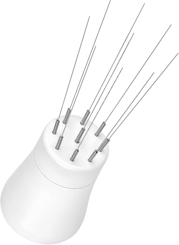 Normcore WDT Tool V2.1 with Stand - 0.23mm 9 Prong Espresso Distribution Too, Weiss Distribution Technique, Magnetic Coffee Stirrer with 16 Extra Needles, Non-Stick Coating White