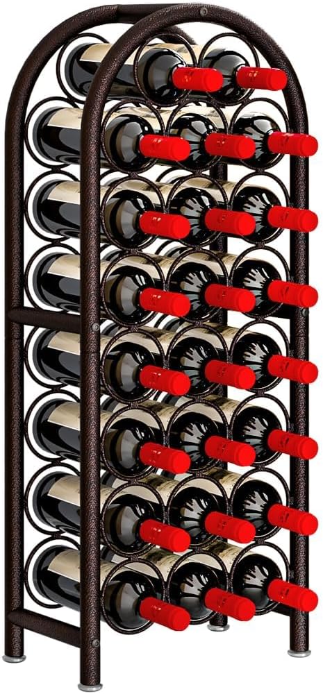 Wine Rack Free Standing Floor 23 Bottle Metal Wine Holder Organizer