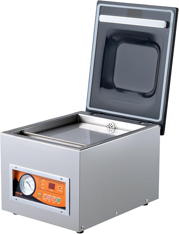 VEVOR Chamber Vacuum Sealer, 260W Sealing Power, Vacuum Packing Machine for Wet Foods, Meats, Marinades and More, Compact Size with 10.2 in Sealing Length, Applied in Home Kitchen