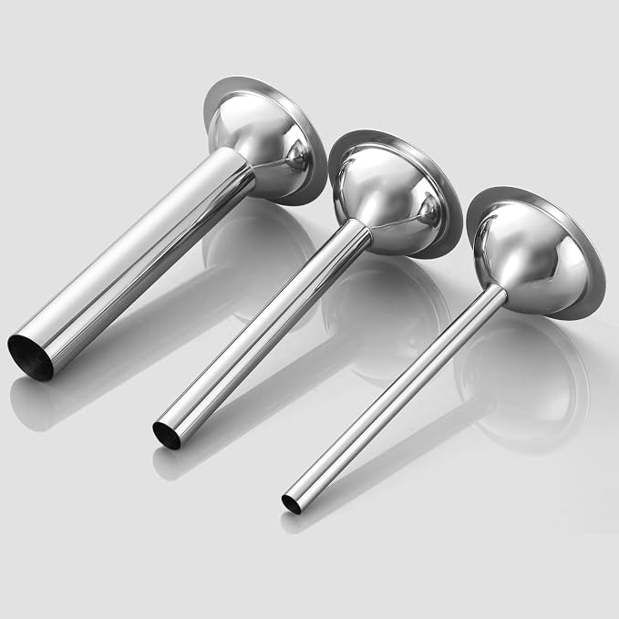 3 Pieces #22 Sausage Stuffer Grinder Tubes | Stainless Steel, Size 22 Meat Grinder Food Maker Kit, for #22 Food Grinder