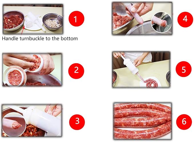 Food Grade Quality Manual Sausage Maker Meat Stuffer Filler Hand Operated Salami Maker, Commercial And Household Use