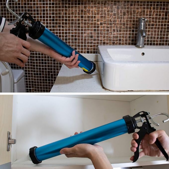 Sealant Sausage Caulking Gun Aluminium-600ml/20oz - 12:1 Thrust Ratio (Blue)