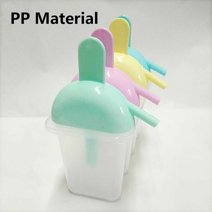 1 Set 4 Cavity Popsicles Molds with Straw Design, Reusable Homemade Ice Pop Mold, Easy Release Ice Cream Mold
