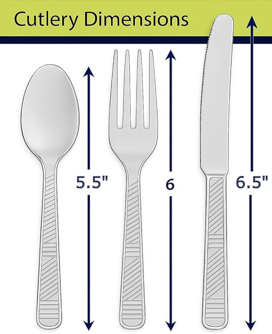 Party Dimensions 300 Count Plastic Cutlery Combo Box, Disposable Clear Plastic Silverware Utensils Set, 100 Forks, 100 spoons, 100 knives