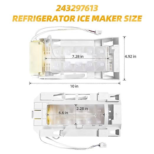 Upgraded 243297609 243297613 Ice Maker Replacement Refrigerator Ice Makers Fits for Frigidaire Ice-Maker 243297613, for Electrolux Icemaker Replacement Parts, Replaces 243297606, 6-Pin