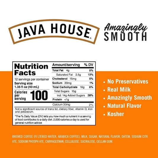 JAVA HOUSE Salted Caramel Latte Cold Brew Coffee Pods, (48 Count) Peel and Pour Pods Hot or Iced