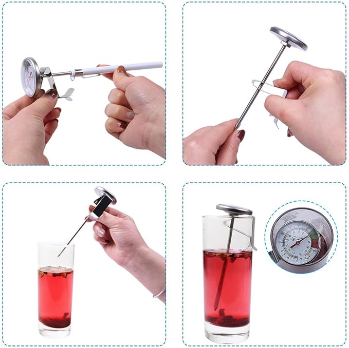 KT THERMO Instand Read 2-Inch Dial Thermometer,Best for The Coffee Drinks,Chocolate Milk Foam
