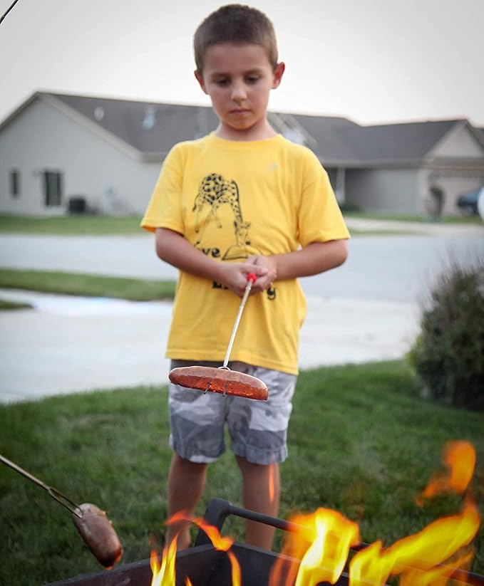 MalloMe Smores Sticks for Fire Pit - Accessories for Campfire Marshmallow Roasting Sticks Smores Kit Outdoor - Smore Skewers Hot Dog Fork For Outside, Camping Essentials Bonfire Gear Long 32" 10 Pack