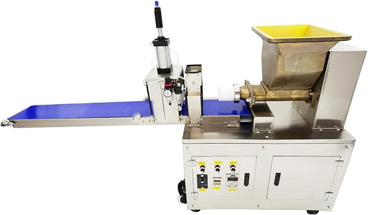 Dough Quantitative Dividing and Cutting Machine Pneumatic Dough Divider Cutter Electric Dough Lump Spacer 0.35oz-17.64oz Dough Divider Cutter Press Machine with Conveyor Belt