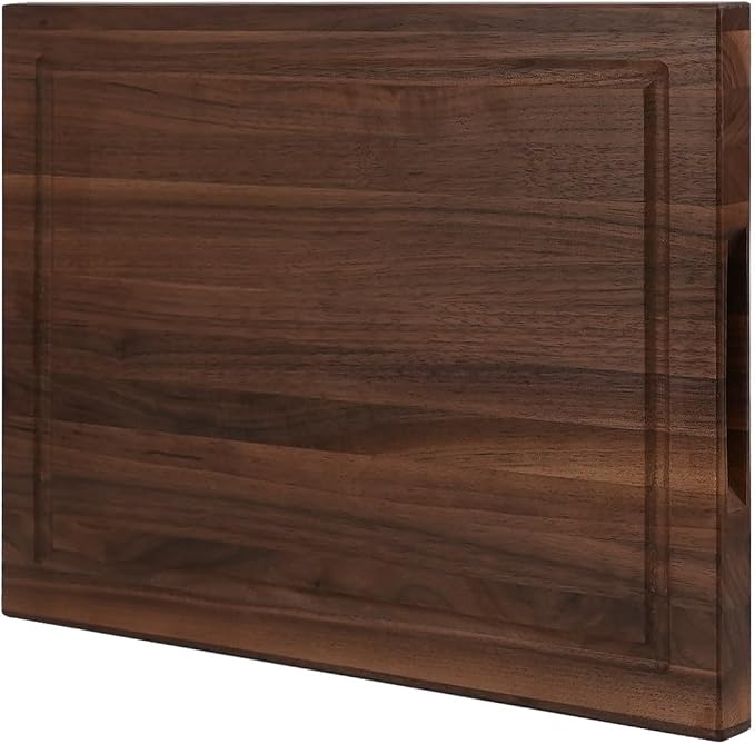 Walnut Cutting Board for Kitchen, USA Grown Hardwood, 16 x 12, with Invisible Inner Handle, Prefinished with Food-Grade Oil, Suitable for Kitchen Edge Grain, 1" Thick