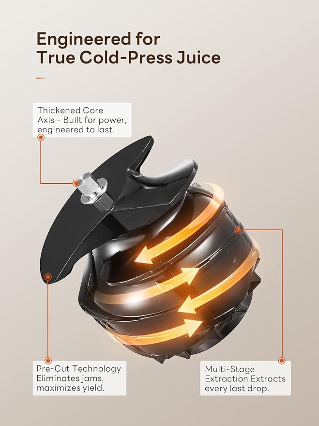 Cold Press Juicer Slow Masticating Machine with 5.5 Inch Chute(Silver) | Wide Feed Chute, For Whole Fruits And Vegetables, Easy To Clean, Gray Finish, Slow Juicing For Fresh Juice