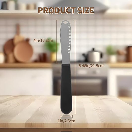 2 Pcs Butter Knife Spreader with Holes, 3 in 1 butter knife, butter curler knife, Butter Grater with Ergonomic Handle, stainless steel butter spreader for Butter, Cheese, Jam