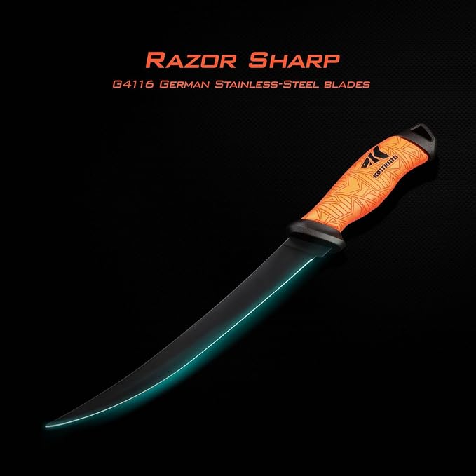 KastKing Speed Demon Pro Fillet Knife with Protective Sheath | Razor Sharp G4116 German Stainless Steel Blade, Non-Slip Grip, Corrosion-Resistant Coating, 8 Options Available