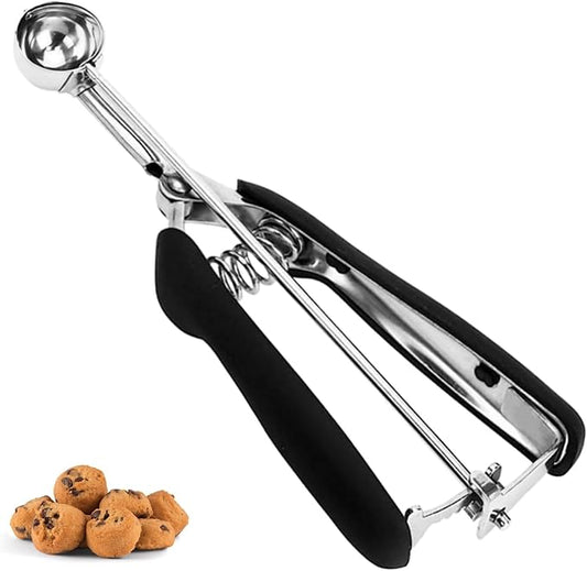 Extra Mini Cookie Scoop for Baking, 1 tsp / 5 ml Cookie Scooper, 18/8 Stainless Steel Cookie Scooper for Baking, Cookie Dough Scoop with Non-slip Grip (25mm)