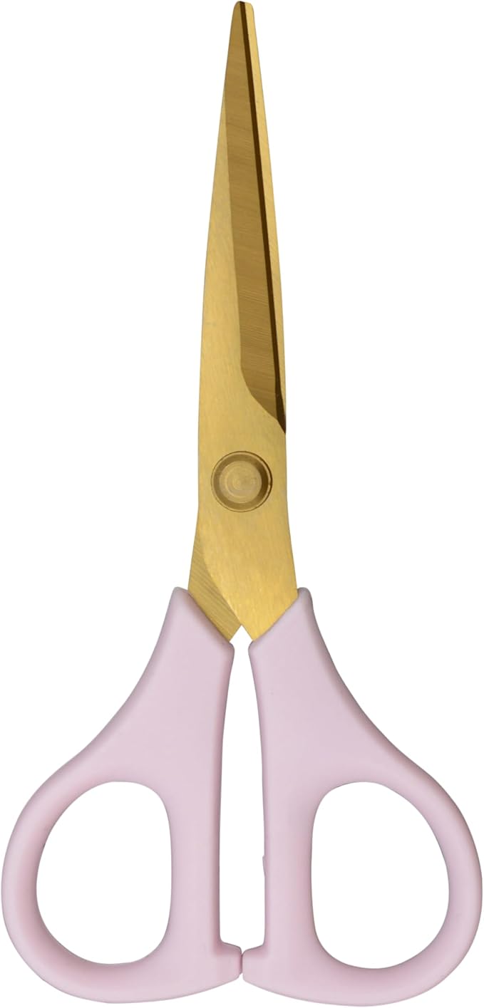 Westcott All-Purpose Kitchen Snips for Herbs, Pink with Gold Blade - Precision-Ground Blades, Durable Design, Ideal Kitchen Scissors for Everyday Tasks, 5-Inch