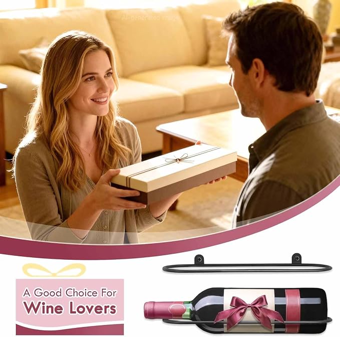 Wall Mounted Wine Rack: 2Pcs Individual Wine Bottle Holder - Liquor Storage | for Wine Cellar Home Kitchen Bar Decor